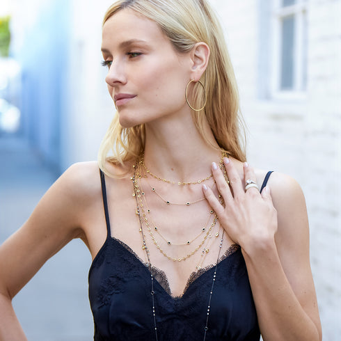 black diamond, yellow gold sis<br>shop the look > rainforest —<br>an excellent look for the hoops in white diamonds in black gold<span class='visuallyhidden'>Call, text 323-404-2959 for shopping help.</span>