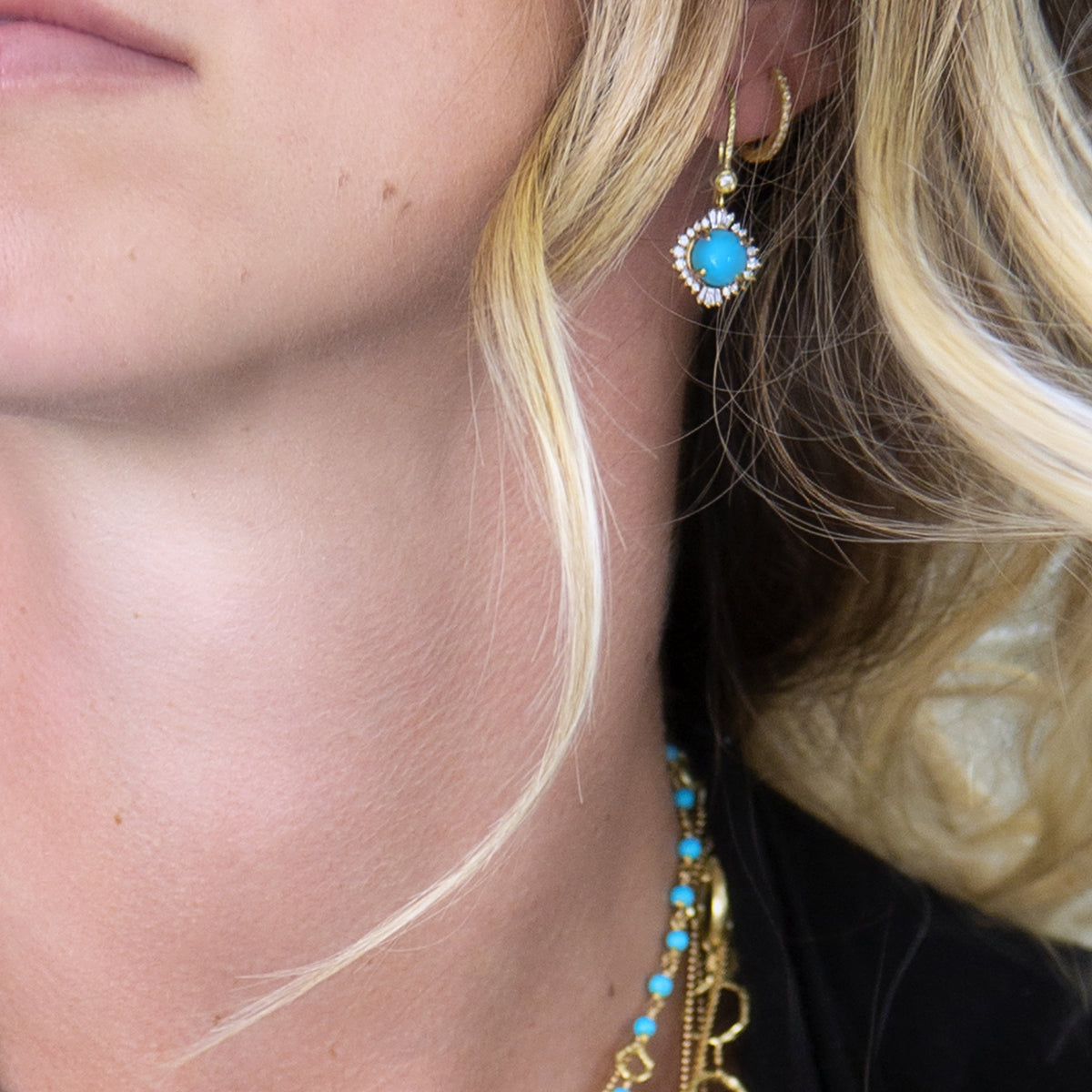 on model, in Sleeping Beauty turquoise <span class='visuallyhidden'>Call or text 323-404-2959 for shopping assistance</span>