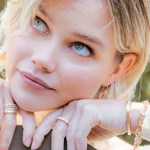 shop the look > hello, sunshine,<br>a yellow gold collection available (and beautiful) in rose gold <span class='visuallyhidden'>Call or text 323-404-2959 if you need shopping assistance.</span>