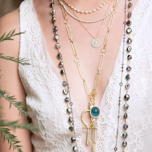 go for a rose gold take on<br>shop the look > breathe <span class='visuallyhidden'>Call or text 323-404-2959 if you need shopping assistance.</span>