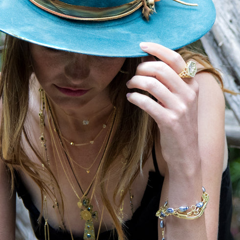 pairing faves for our bling bracelet include our mixed shapes diamond choker and keshi pearl bracelet,<br>both here in shop the look > color crush <span class='visuallyhidden'>Call, text 323-404-2959 for shopping help.</span>