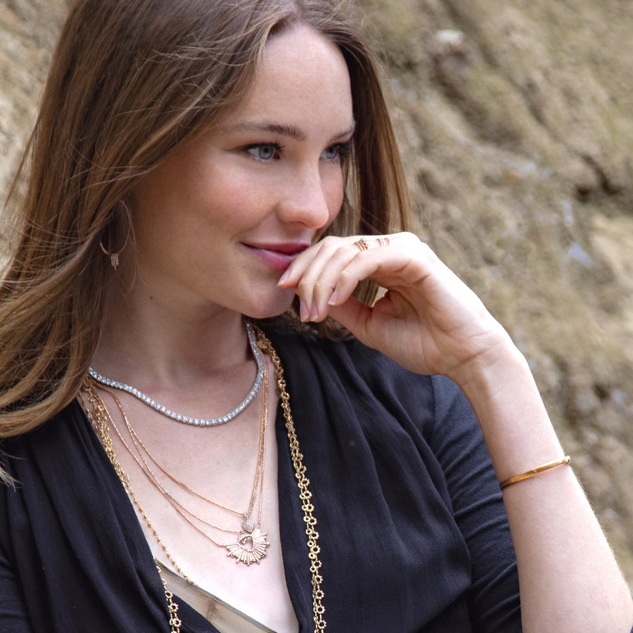 go from dressy to carefree chic<br>with a quick swap of black gold compass for major bling<br>(add a black diamond accent or two?)<br>shop the look > golden hour <span class='visuallyhidden'>Call, text 323-404-2959 for shopping help.</span>