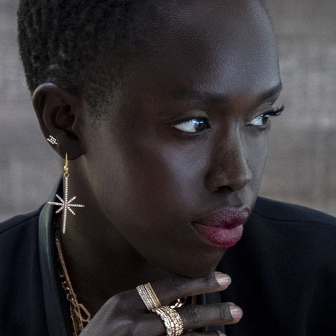 in white diamonds and black gold<br>shop the look > stargazing <span class='visuallyhidden'>Call or text 323-404-2959 if you need shopping assistance.</span>