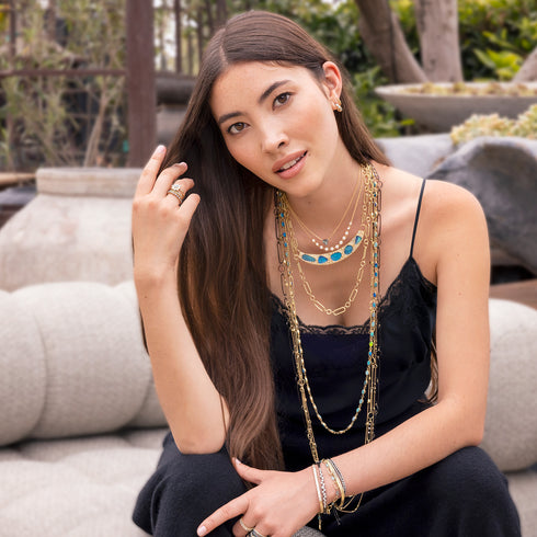 wardrobe with contrast-pop beauty from<br>shop the look > sardinia (neck stack 2) <span class='visuallyhidden'>Call or text 323-404-2959 if you need shopping assistance.</span>