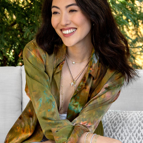 wardrobe with our invisible set diamond cross from<br>shop the look > desert bloom <span class='visuallyhidden'>Call or text 323-404-2959 if you need shopping assistance.</span>