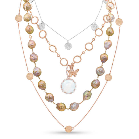 go for a yellow gold take on<br>shop the look > summertime hues,<br>swapping our Tahitian or Tahitian keshi pearls for the freshwater, rose gold strand <span class='visuallyhidden'>Call or text 323-404-2959 if you need shopping assistance.</span>