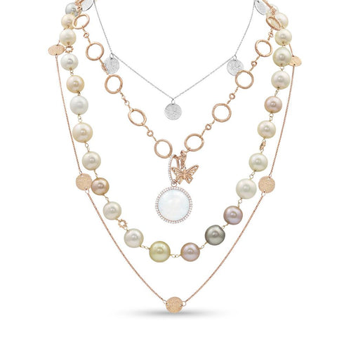 in rose gold, with our popular butterfly charm<br>shop the look > summertime hues <span class='visuallyhidden'>Call, text 323-404-2959 for shopping help.</span>