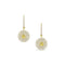 yellow diamond, white diamond<br>triple halo mosaic earring, head-on view <span class='visuallyhidden'>Call or text 323-404-2959 if you need shopping assistance.</span>