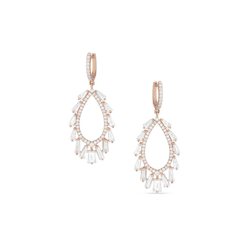 diamond feathers teardrop duster earring <span class='visuallyhidden'>Call, text 323-404-2959 for shopping help.</span>
