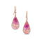 one of a kind pink tourmaline slice and white diamonds teardrop earrings <span class='visuallyhidden'>Call, text 323-404-2959 for shopping help.</span>
