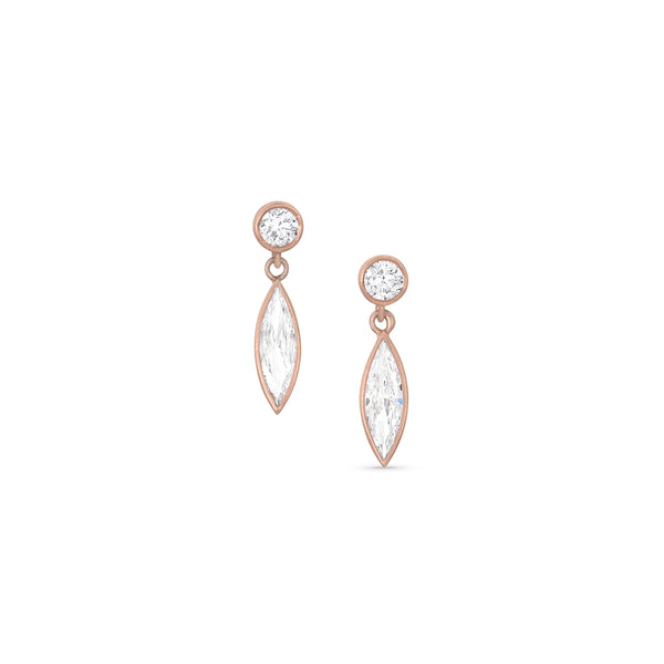 diamond marquise drop earring, <br>in 18k rose gold<span class='visuallyhidden'>Call, text 323-404-2959 for shopping help.</span>