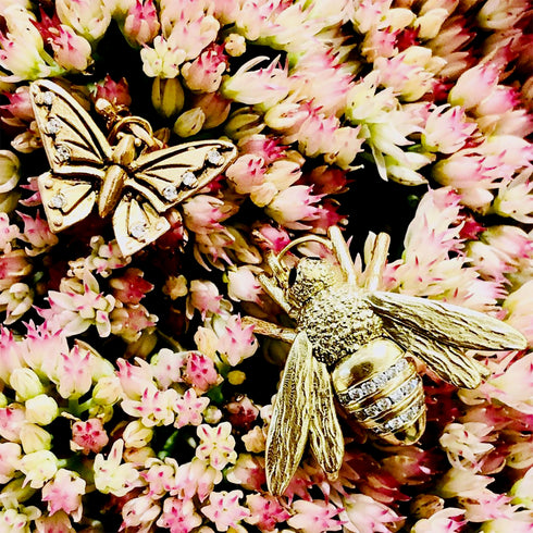 with our intricate bee charm,<br>a beautiful pairing <span class='visuallyhidden'>Call or text 323-404-2959 if you need shopping assistance.</span>