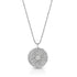 Sparkling 18k white gold diamond round pendant necklace<br>on an adjustable length 18k white gold delicate beaded chain <span class='visuallyhidden'>Text, phone 323-404-2959 for shopping assistance.</span>