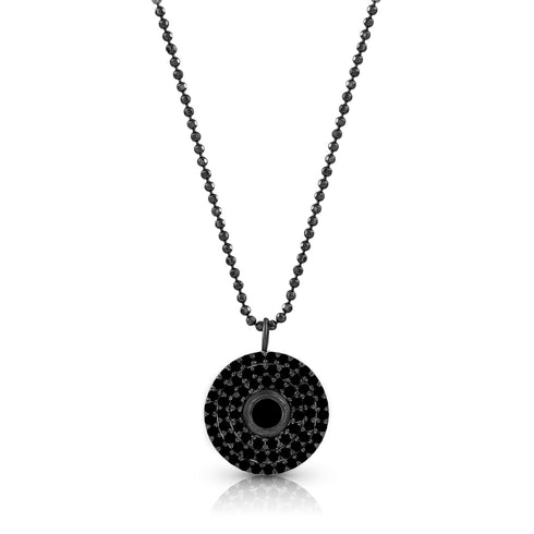 black diamond concentric pave circles pendant necklace in black gold <span class='visuallyhidden'>Call, text 323-404-2959 for shopping help.</span>