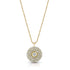 18k gold diamond Dominique Cohen 3 halo round pendant necklace<br>with bezel set center diamond and adjustable length delicate beaded chain <span class='visuallyhidden'>Text, phone 323-404-2959 for shopping assistance.</span>