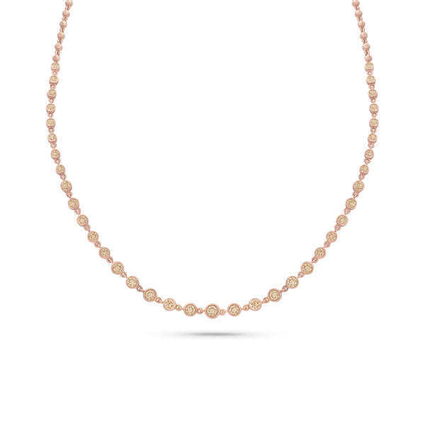 graduated champagne diamond tennis choker,<br>18 inch, in 18k rose gold <span class='visuallyhidden'>Call, text 323-404-2959 for shopping help.</span>