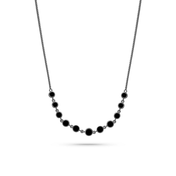 Dominique Cohen diamond bezel bar layering choker, 16 inch, in black diamonds and 18k black gold <span class='visuallyhidden'>Call, text 323-404-2959 for shopping help.</span>