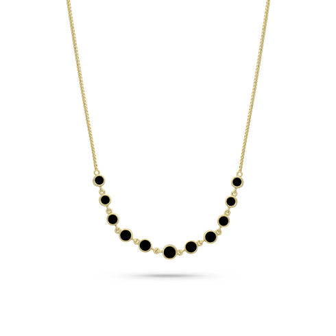 Dominique Cohen diamond bezel bar layering choker, 16 inch, in black diamonds and 18k yellow gold <span class='visuallyhidden'>Call, text 323-404-2959 for shopping help.</span>