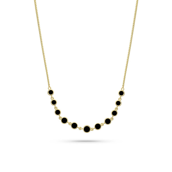 Dominique Cohen diamond bezel bar layering choker, 16 inch, in black diamonds and 18k yellow gold <span class='visuallyhidden'>Call, text 323-404-2959 for shopping help.</span>