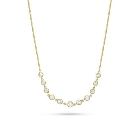 Dominique Cohen diamond bezel bar choker, in white diamonds and yellow gold <span class='visuallyhidden'>Call, text 323-404-2959 for shopping help.</span>
