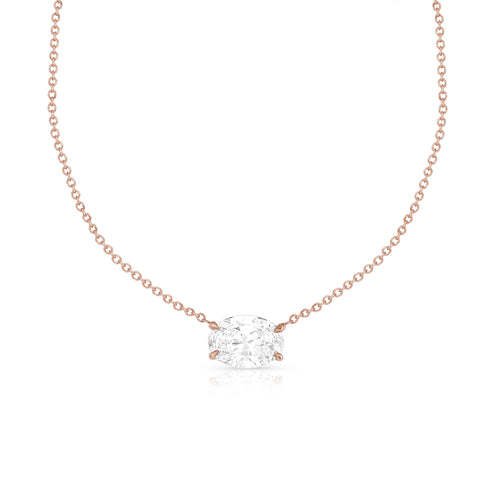 east-west oval diamond choker<br>in white diamond paired with rose gold <span class='visuallyhidden'>Call, text 323-404-2959 for shopping help.</span>