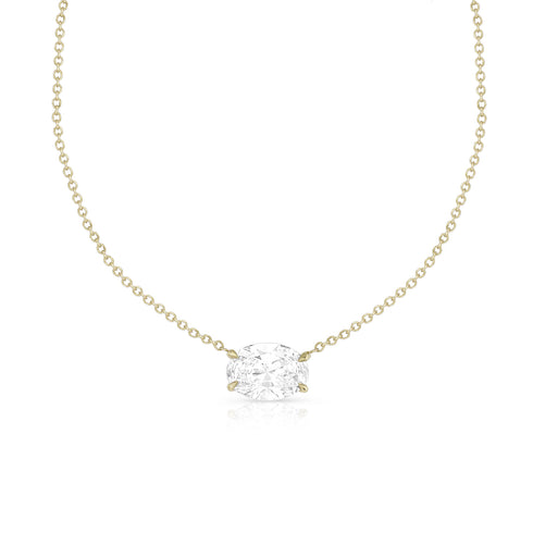east-west oval diamond choker<br>in white diamond paired with yellow gold <span class='visuallyhidden'>Call, text 323-404-2959 for shopping help.</span>