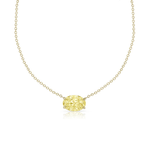 east-west solitaire choker<br>in yellow diamond paired with yellow gold<span class='visuallyhidden'>Call, text 323-404-2959 for shopping help.</span>