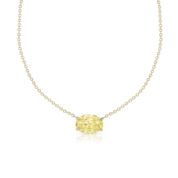 east-west solitaire choker<br>in yellow diamond paired with yellow gold<span class='visuallyhidden'>Call, text 323-404-2959 for shopping help.</span>