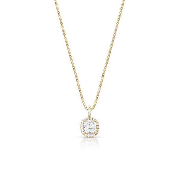 1.21ct cushion cut diamond halo pendant <span class='visuallyhidden'>Call, text 323-404-2959 for shopping help.</span>