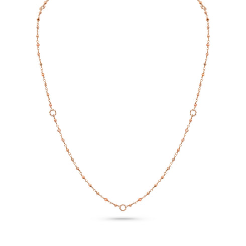 Dominique Cohen 2mm gemstone beads delicate chain necklace, in rose pyrite and 18k rose gold <span class='visuallyhidden'>Call, text 323-404-2959 for shopping help.</span>