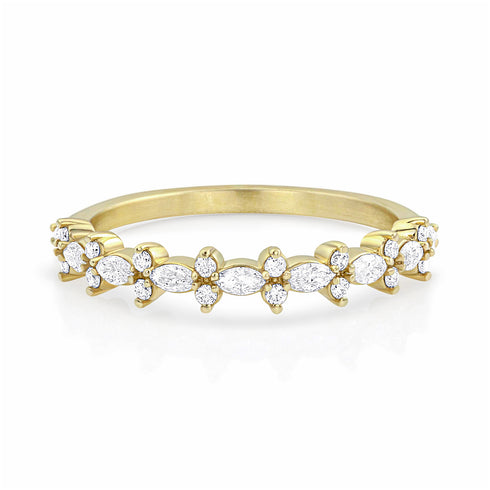 diamond crown stack ring is a series of marquise-cut diamonds, set east-west, separated by stacked pairs of round faceted diamonds.<br>dainty yet with lots of sparkle pop <span class='visuallyhidden'>Call or text 323-404-2959 if you need shopping assistance.</span>