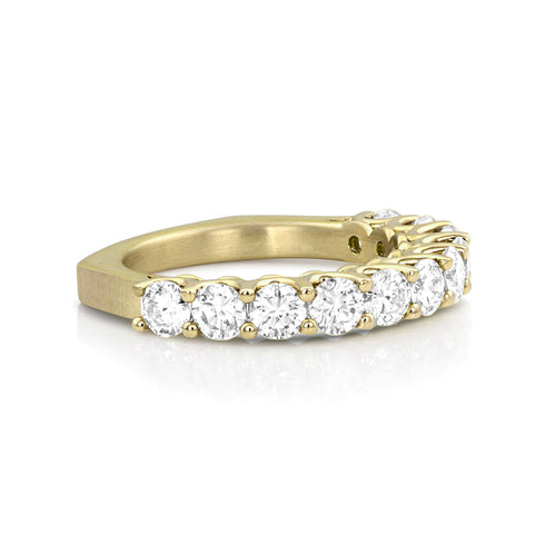 white diamond stacking ring with comfort-shank band, side view <span class='visuallyhidden'>Call, text 323-404-2959 for shopping help.</span>