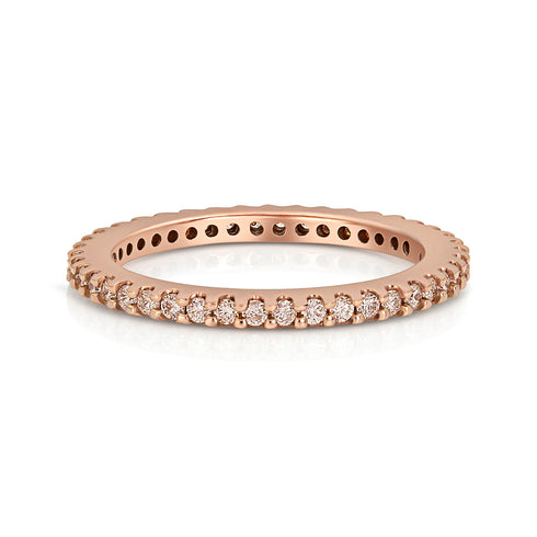 champagne diamond eternity stack ring,<br>tall style,<br>in rose gold <span class='visuallyhidden'>Call or text 323-404-2959 if you need shopping assistance.</span>