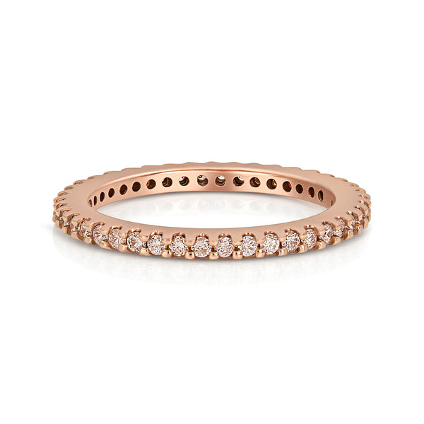 champagne diamond eternity stack ring,<br>tall style,<br>in rose gold <span class='visuallyhidden'>Call or text 323-404-2959 if you need shopping assistance.</span>