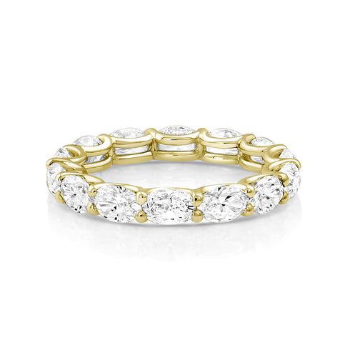 oval cut diamond eternity ring, in mined diamonds and yellow gold <span class='visuallyhidden'>Contact the Beverly Hills store at 323-404-2959 or through this website for shopping assistance.</span>
