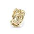 Dominique Cohen floral band ring, in 18k yellow gold with white diamonds <span class='visuallyhidden'>Call, text 323-404-2959 for shopping help.</span>
