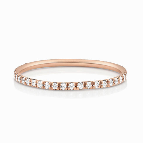 delicate diamond eternity stacking ring<br>in white diamonds and rose gold <span class='visuallyhidden'>Call, text 323-404-2959 for shopping help.</span>