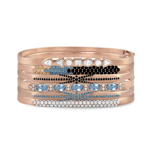 another lovely stack<br>(blue and black diamond ombre bangle available upon request) <span class='visuallyhidden'>Call, text 323-404-2959 for shopping help.</span>