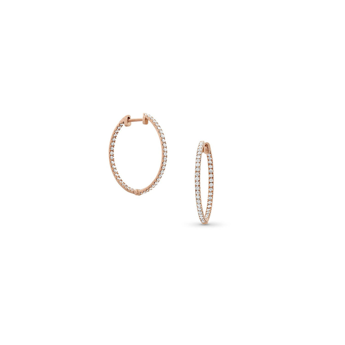 diamond hoop earring (1 inch),in 18k rose gold – Dominique Cohen