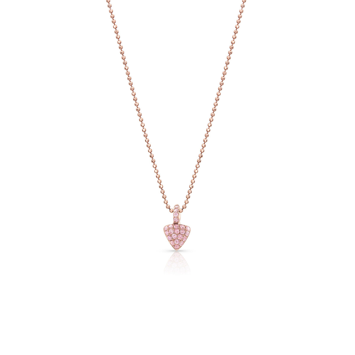 pink diamond triangle petite pendant necklace in 18k rose gold by ...